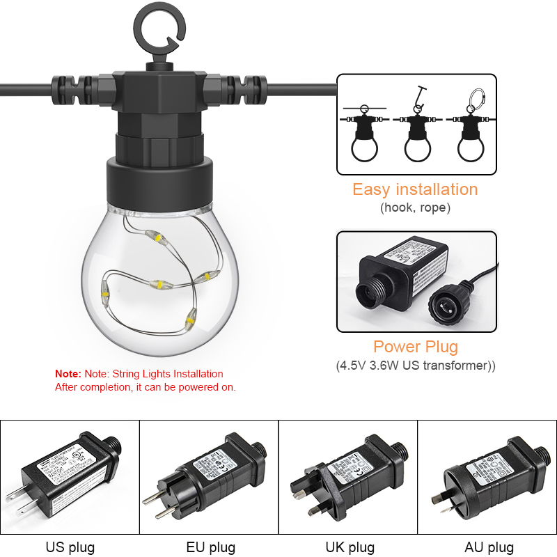 HCP065  G50铜线户外灯串